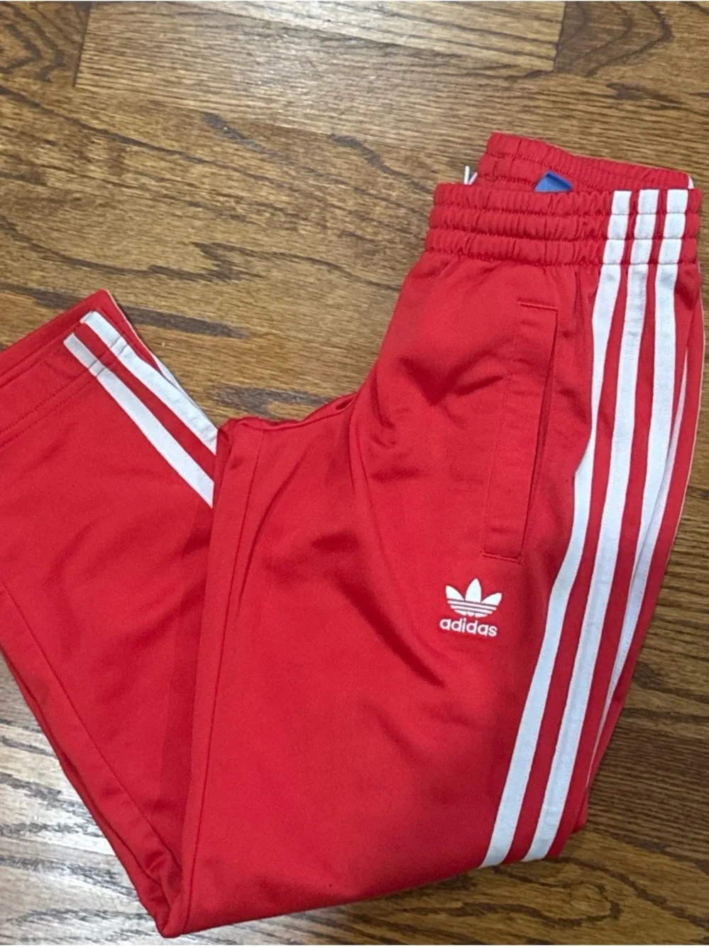 adidas Kids Red and White 3-Stripe Swim Rashguard Set